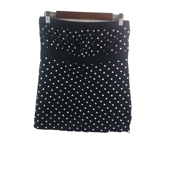 Self Esteem Tops - Self Esteem M Black White Dot Tube Top
